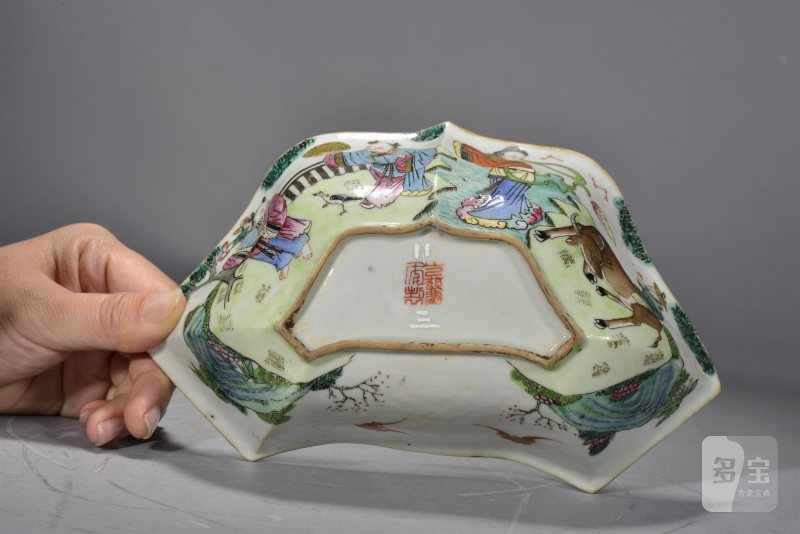 清嘉庆 粉彩群仙祝寿纹九子套碗 - 图8
